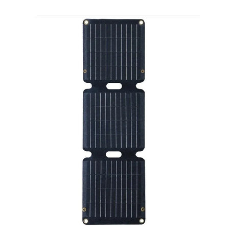 21W foldable solar charger — three-section charger opened