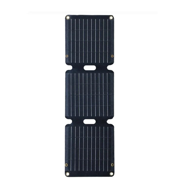 21W foldable solar charger — three-section charger opened