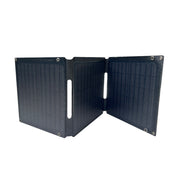 21W solar charger partly folded to show its three-section construction