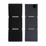 Front and fabric-backed rear of the three-section 21W solar charger