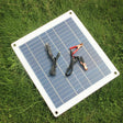 25W solar panel with battery clips and vehicle plug