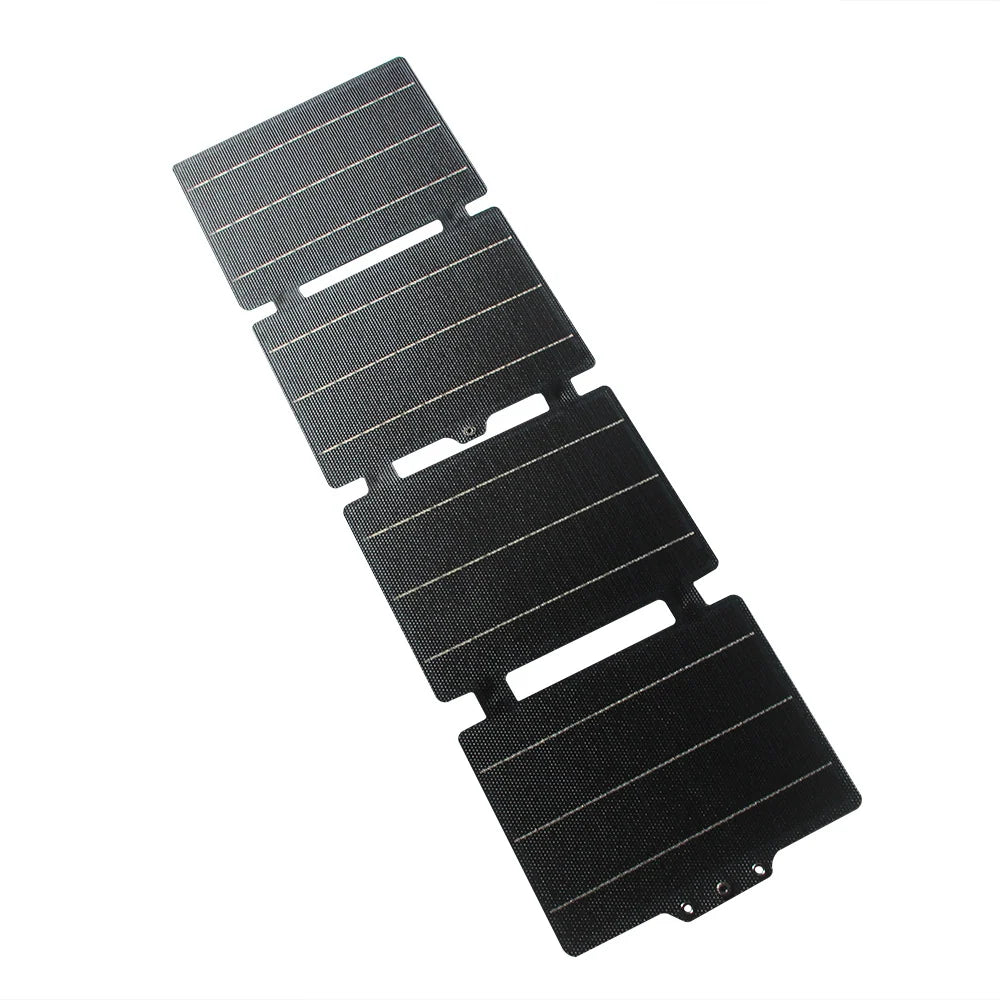 25W foldable solar charger — four-section charger fully opened