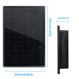 25W solar panel size diagram showing 435×262mm and 30mm thickness