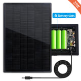 25W solar panel kit internal view with 6 battery slots