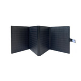 28W solar panel partially folded to show its four connected sections