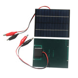 2W solar panel with battery clips — front and rear module