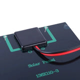 2W solar panel with battery clips — rear cable outlet