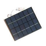 2W solar fountain pump — panel face and USB socket