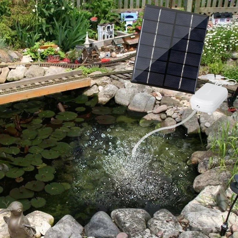 2W solar air pump — pond aeration example