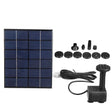 2W solar fountain pump — solar fountain kit and nozzle parts