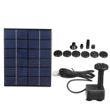 2W solar fountain pump — solar fountain kit and nozzle parts