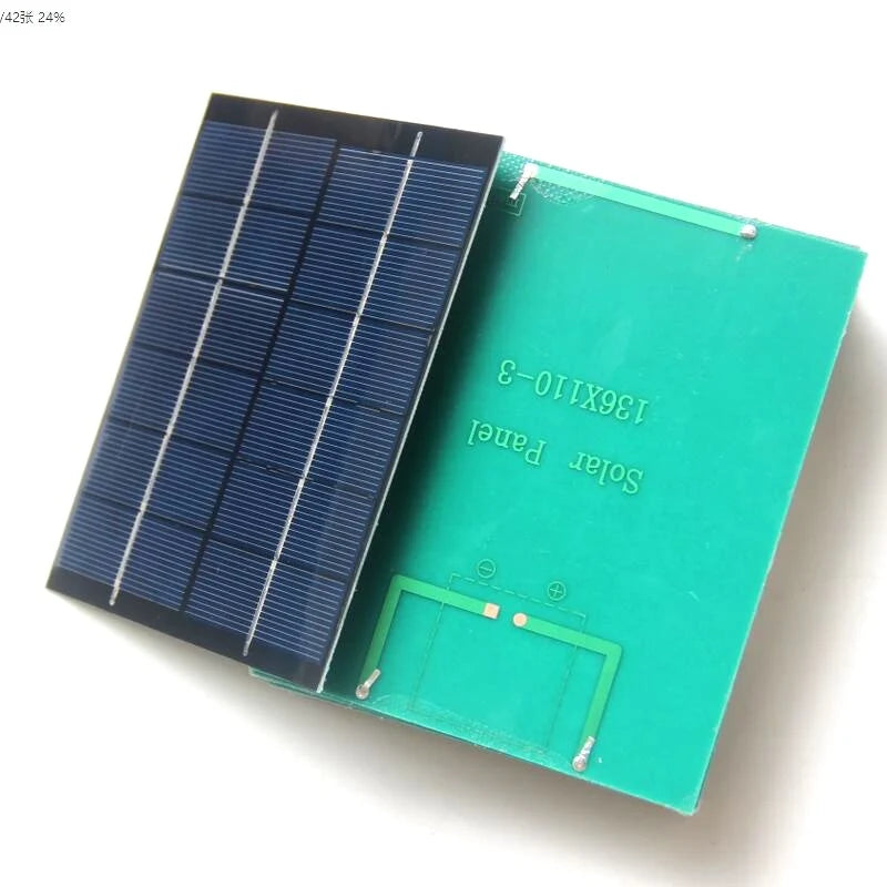 2W mini solar panel — front and rear module pair