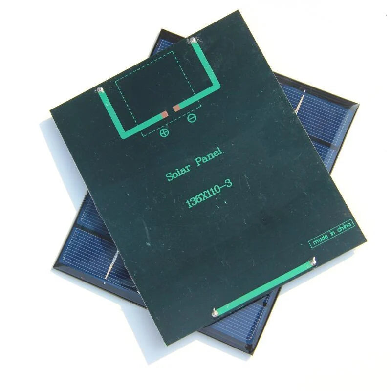 2W mini solar panel — rear solder contacts