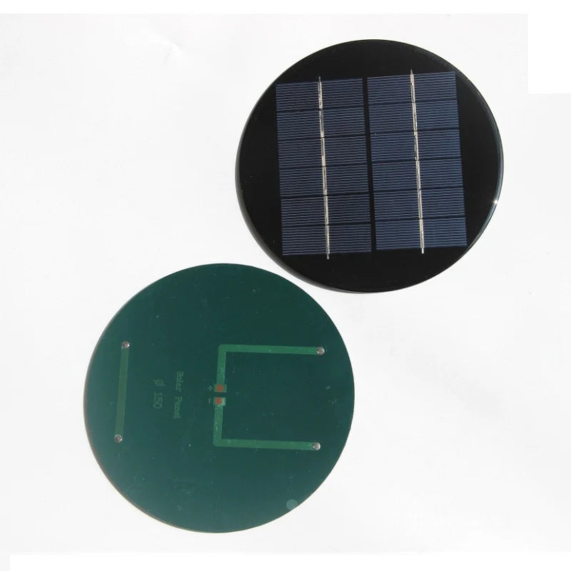 2W 2W round mini solar panel — round front and rear