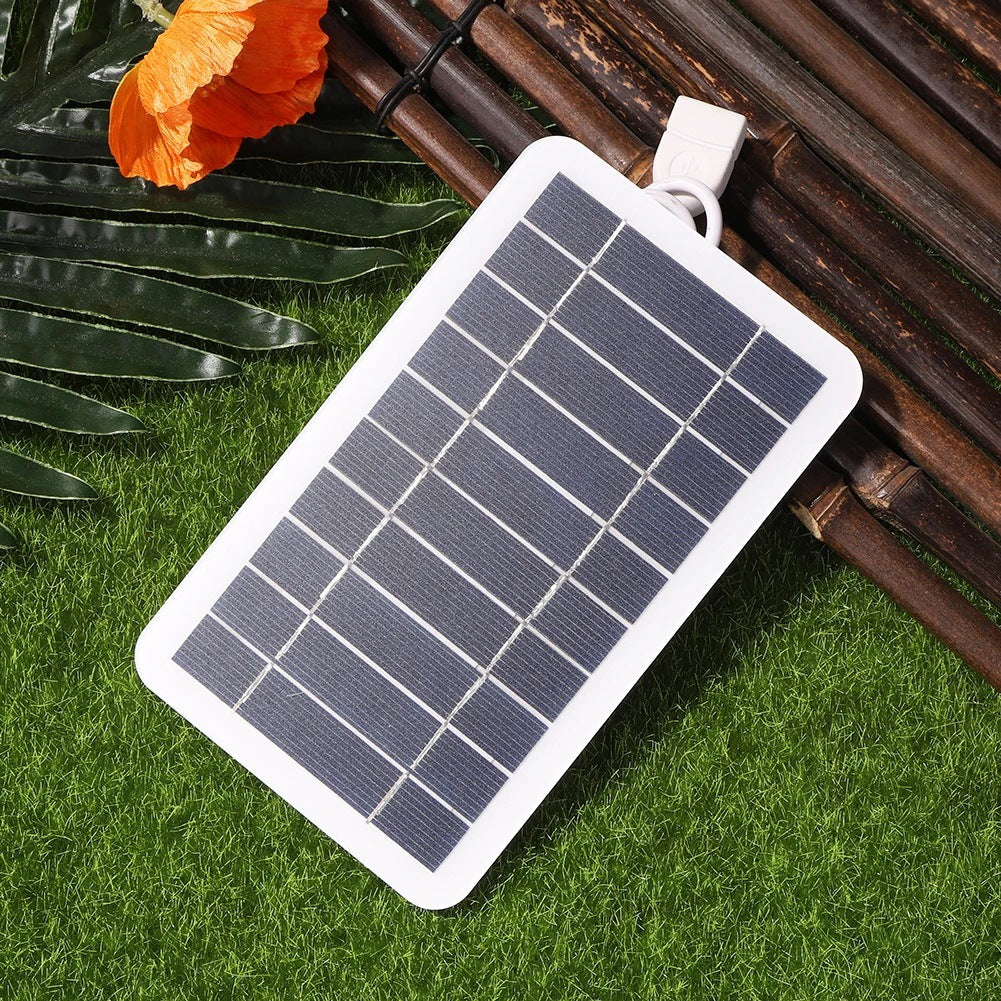 2W solar panel — angled panel on grass