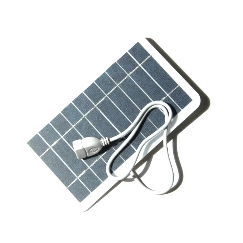 2W solar panel — panel and USB lead