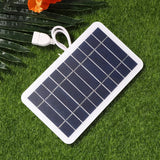 2W solar panel — panel and USB output on grass