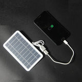 2W solar panel — panel charging a phone demonstration