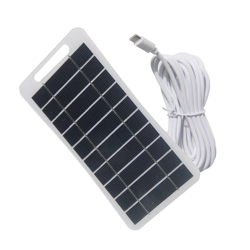 2W 2W USB-C solar panel — panel face and USB-C cable