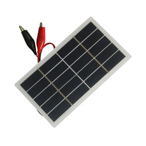 2W solar panel with battery clips — 2W module and battery clips