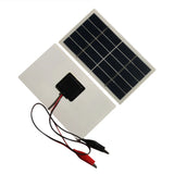 2W solar panel with battery clips — front and rear module