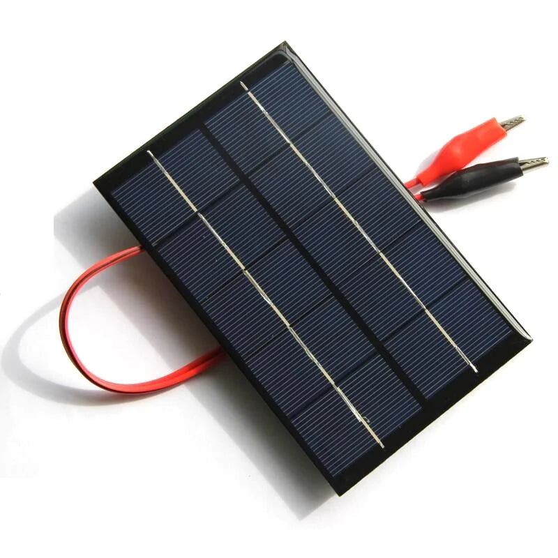 2W solar panel — angled panel with alligator clips