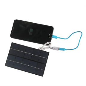 2W solar panel — USB panel charging demonstration