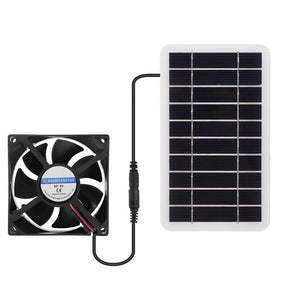2W solar fan kit — panel and fan connected