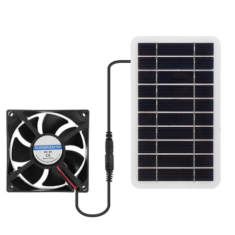 2W solar fan kit — panel and fan connected