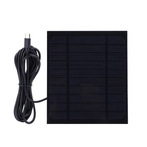 3.3W camera solar panel — panel and USB-C cable