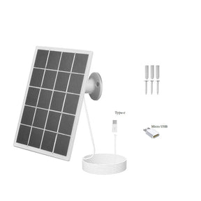 White panel with charging cable and hardware