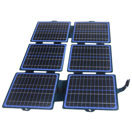 30W foldable solar charger — six-section charger unfolded