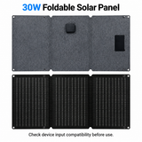 English catalog graphic of 30W panel front and back