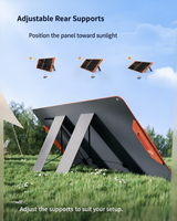 Adjustable rear supports on the 30W three-section folding solar charger