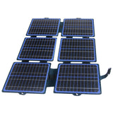 30W 30W foldable solar charger — blue six-section panel unfolded