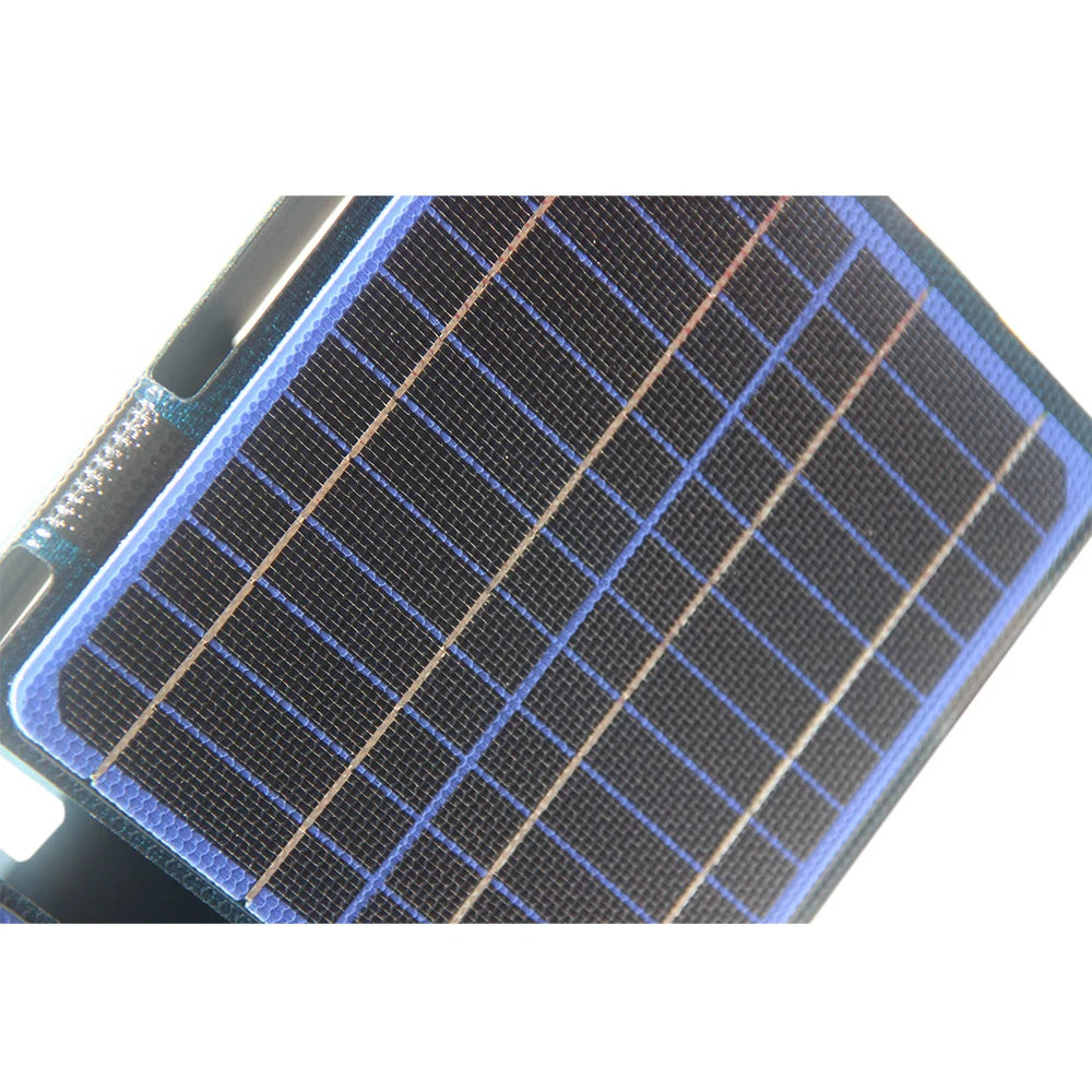 30W 30W foldable solar charger — blue cell surface close-up