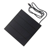 3W 12V PET Solar Panel, 145 × 145mm with 1m USB-C Lead — panel front and attached lead