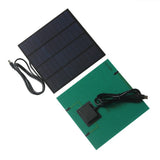 3W 12V PET Solar Panel, 145 × 145mm with 1m USB-C Lead — front and rear views