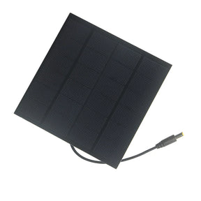 3W solar panel — panel front and DC lead