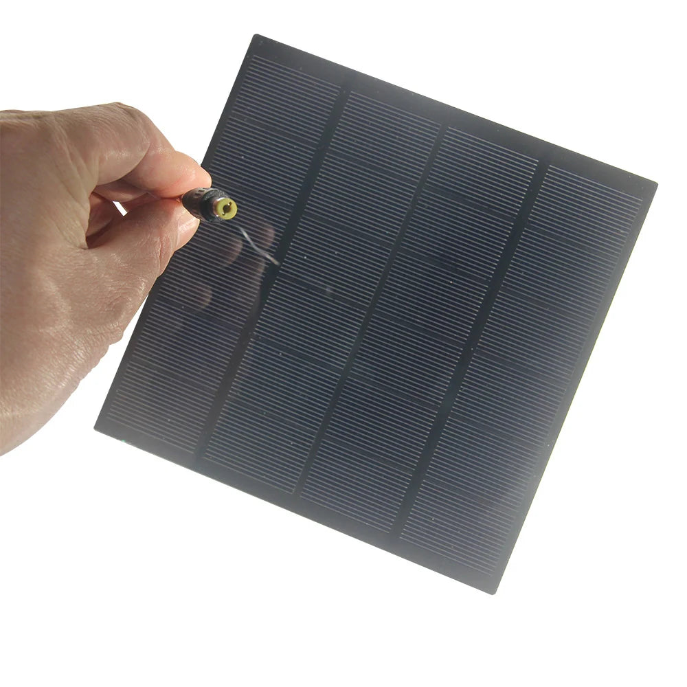 3W solar panel — panel held for size