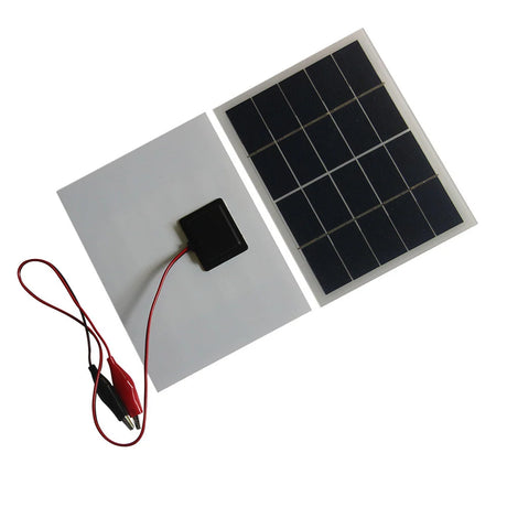 3W solar panel — front and rear panel views