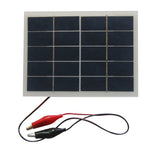 3W solar panel — panel with red and black clips