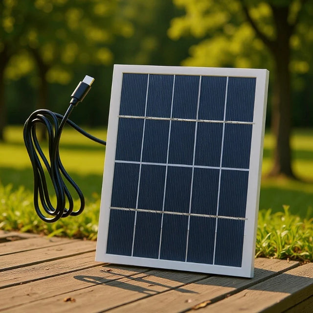 3W 3W USB-C solar panel — USB-C panel outdoors