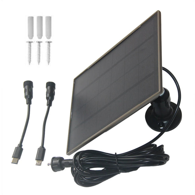 3W camera solar panel — battery camera solar panel and adapters