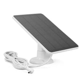 4W camera solar panel — white camera panel and DC lead
