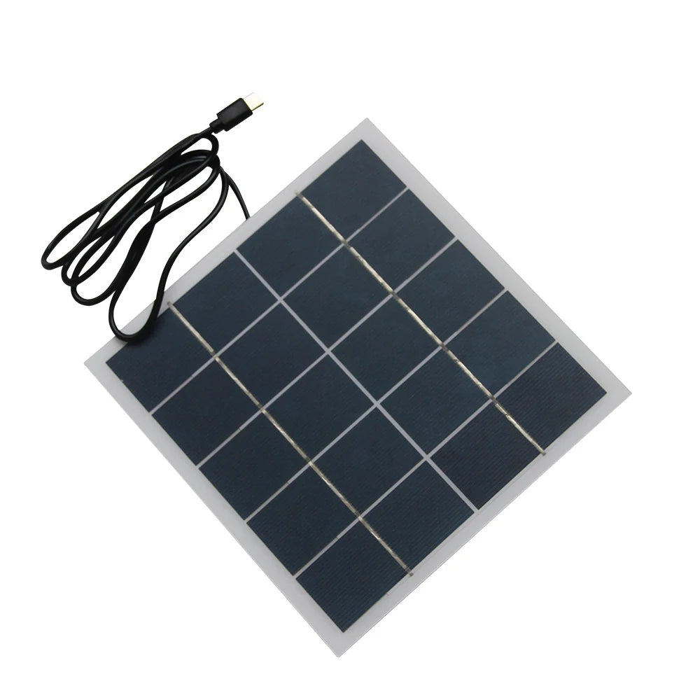 4W 4W USB-C solar panel — white panel and USB-C lead