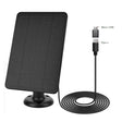 4W maximum 4W camera solar panel — black panel USB-C and Micro-USB adapter
