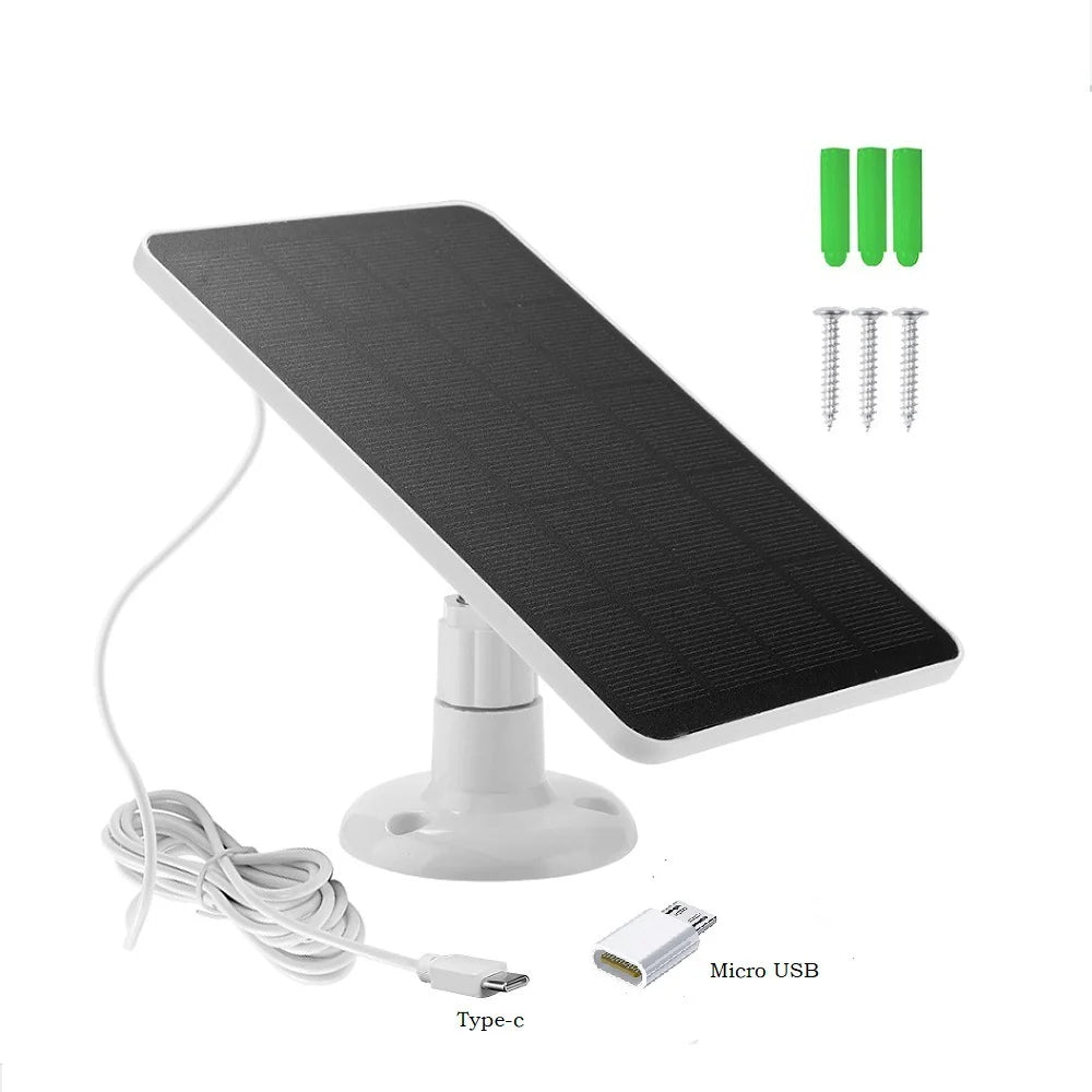 4W maximum 4W camera solar panel — white panel with adapter and fixings