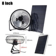 5.2W solar fan kit — 8-inch fan and solar panel dimensions