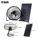 5.2W solar fan kit — 8-inch fan and solar panel dimensions